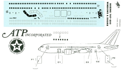 1:200 Windows & Frames, Boeing 767-200