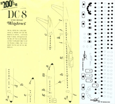 1:200 Windows & Frames, Douglas DC-8's