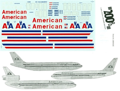 1:200 American Airlines Boeing 767-200/-300 / Airbus A.300B-600R / McDD DC-10-10/-30