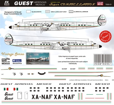 1:144 Guest Aerovias Mexico Lockheed 1049G Super Constellation