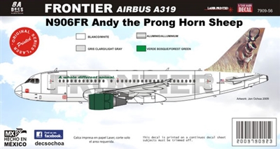 1:144 Frontier Airlines Airbus A.319 "Andy the Prong Horn Sheep"