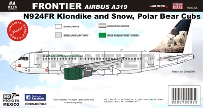 1:144 Frontier Airlines Airbus A.319 "Klondike and Snow, the Polar Bear Cubs"