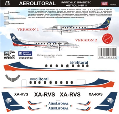 1:144 Aerolitoral Fairchild Metro III