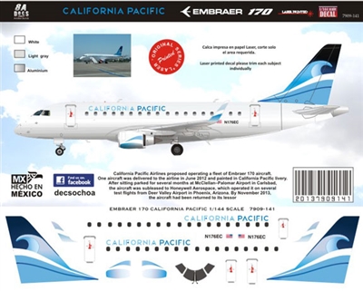 1:144 California Pacific Embraer 170