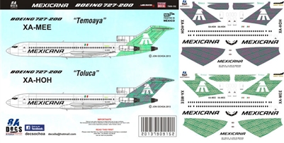 1:144 Mexicana Boeing 727-200 "Temoaya" and "Toluca"