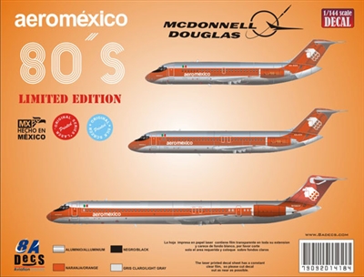 1:144 AeroMexico (1980's) Douglas DC-9-15 / -30 / MD80 *Sold Out*