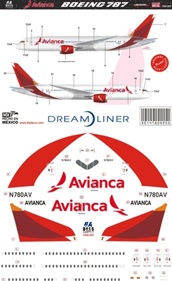 1:144 Avianca (2015 cs) Boeing 787-8