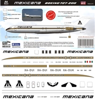 1:144 Mexicana (1985 cs) Boeing 727-200 (Silk Screen printed stripes)
