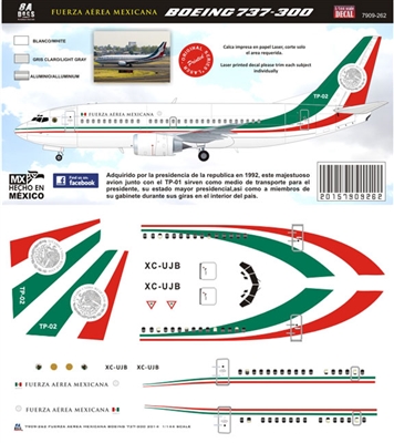 1:144 Fuerza Aerea Mexicana (2015 cs) Boeing 737-300