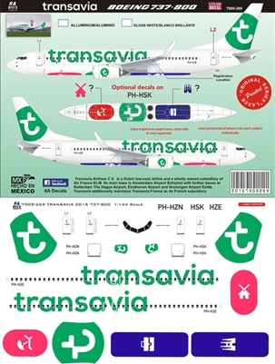 1:144 Transavia (2015 cs) Boeing 737-800