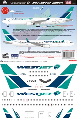 1:144 WestJet (2015 cs) Boeing 767-300ER