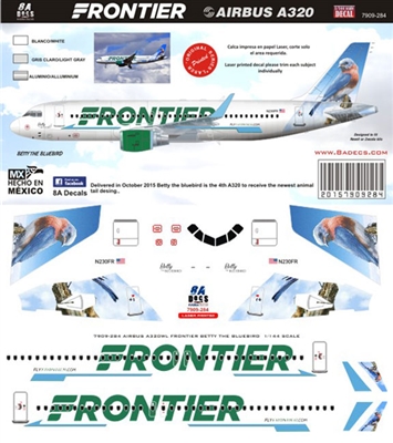 1:144 Frontier Airlines Airbus A.320 "Betty the Bluebird"