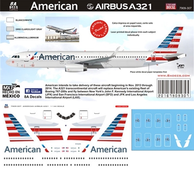 1:144 American Airlines (2015 cs) Airbus A.321