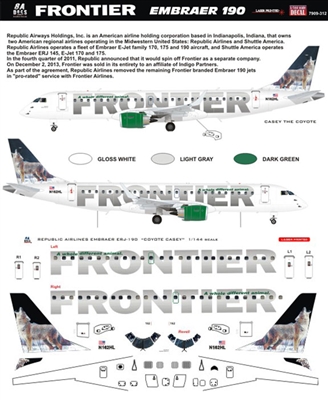 1:144 Frontier Airlines Embraer 190 "Casey the Coyote"