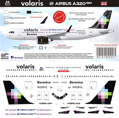 1:144 Volaris Airbus A.320 NEO