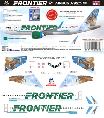 1:144 Frontier Airlines A.320 NEO "Wilbur the Whitetail"