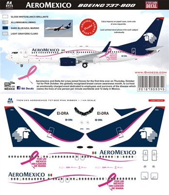 1:144 AeroMexico Boeing 737-800 "Breast Cancer Awareness"