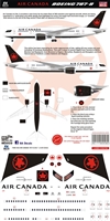 1:144 Air Canada (2017 cs) Boeing 787-8 (screen printed logos)
