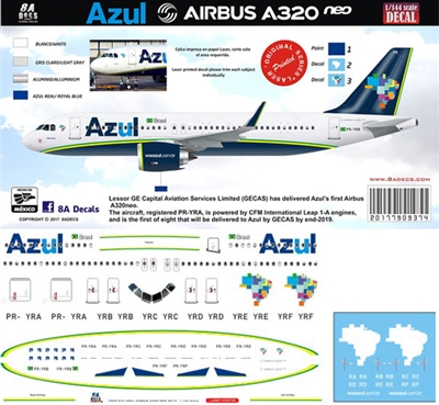 1:144 Azul Airbus A.320 NEO
