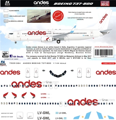 1:144 Andes Lineas Aereas Boeing 737-800