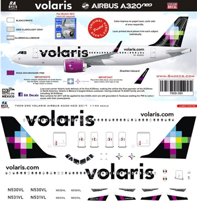 1:144 Volaris (2017 cs) Airbus A.320 NEO