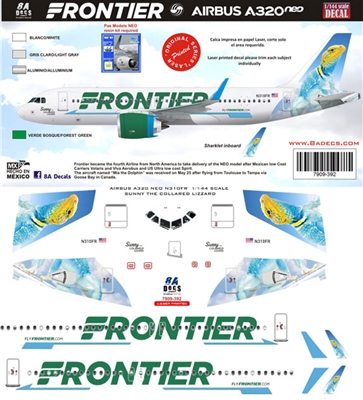 1:144 Frontier Airlines Airbus A.320 NEO "Sunny the Lizzard"