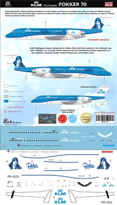1:144 KLM Fokker 70 'Farewell'