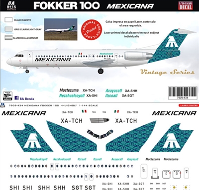 1:144 Mexicana (green) Fokker 100