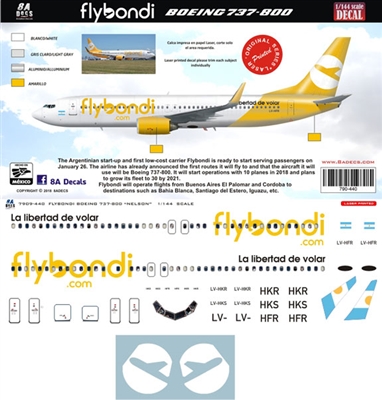 1:144 Flybondi Boeing 737-800