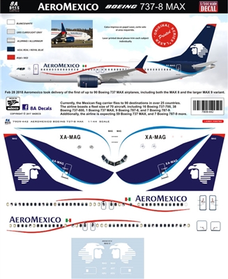 1:144 AeroMexico Boeing 737-MAX8