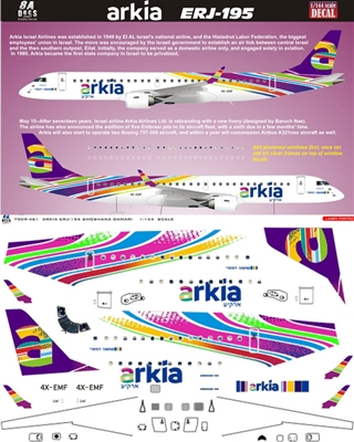1:144 Arkia 'Shoshanna Damari' Embraer 195