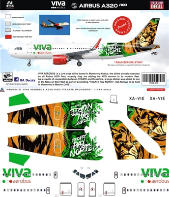 1:144 Viva Aerobus 'Neo Tecate Pal Norte (2019)' Airbus A.320