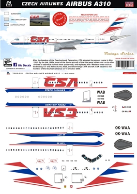 1:144 CSA Czech Airlines Airbus A.310-300