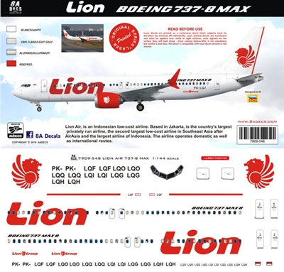 1:144 Lion Air Boeing 737-MAX8