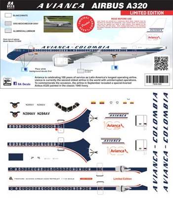 1:144 Avianca Colombia (retro cs) Airbus  A.320