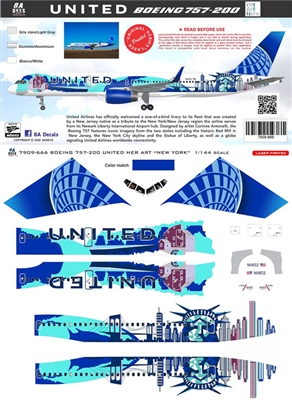 1:144 United Airlines 'New York' Boeing 757-200 (Zvezda)