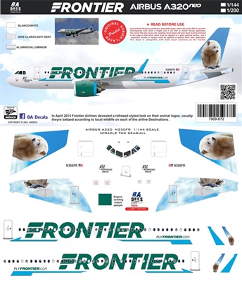 1:144 Frontier Airbus A.320NEO 'Kit the Kermode Bear'