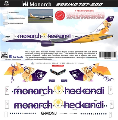 1:144 Monarch Airlines 'FlyKandi' Boeing 757-200 G-MONJ