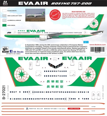 1:144 Eva Air Boeing 757-200