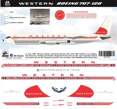 1:144 Western Airlines Boeing 707-120