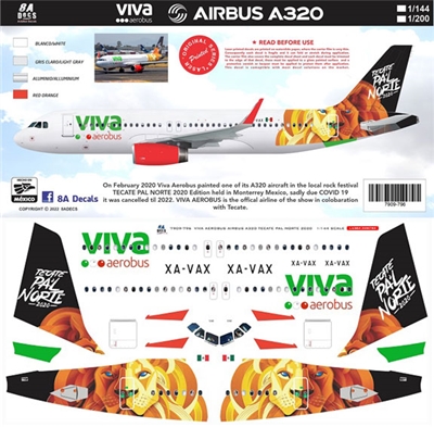 1:144 Viva Aerobus 'Tecate Pal Norte (2020)' Airbus A.320