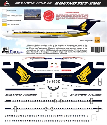 1:144 Singapore Airlines Boeing 727-200