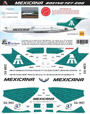 1:144 Mexicana Boeing 727-200