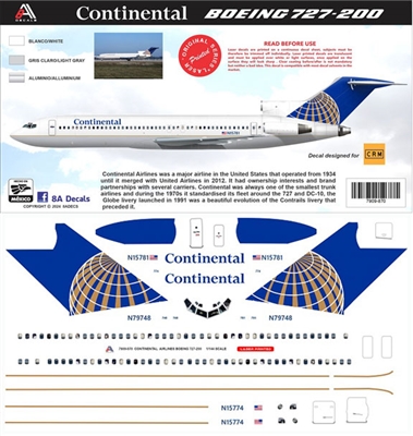 1:144 Continental Boeing 727-200