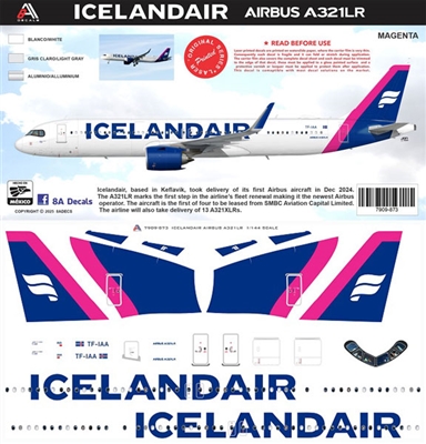 1:144 Icelandair (2022 cs) 'Magenta' Airbus A.321LR