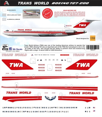 1:144 Trans World Airlines Boeing 727-200
