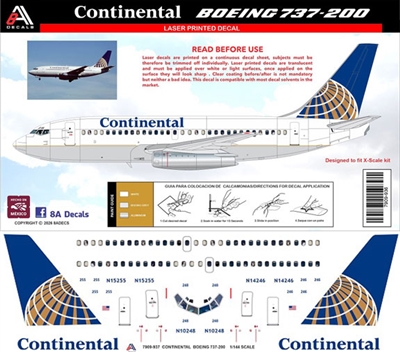 1:144 Continental Airlines Boeing 737-200