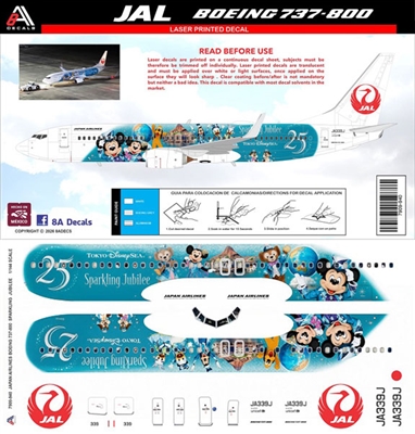 1:144 Japan Airlines 'Disney Sparkling Jubilee' Boeing 737-800