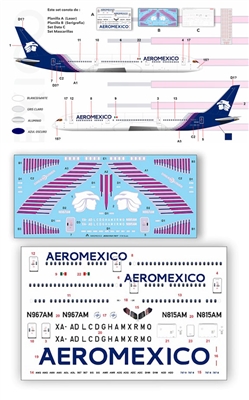 1:144 AeroMexico Boeing 787-9 (with Stencil decal & paint mask)