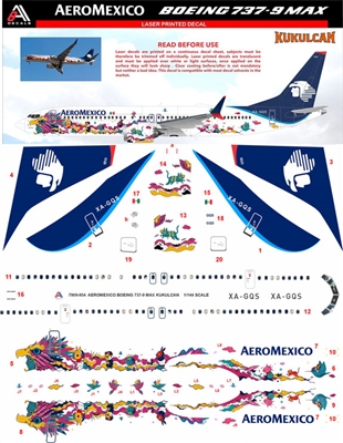 1:144 AeroMexico 'Kukulcan' Boeing 737-MAX9